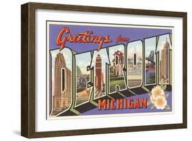 Greetings from Detroit, Michigan-null-Framed Art Print