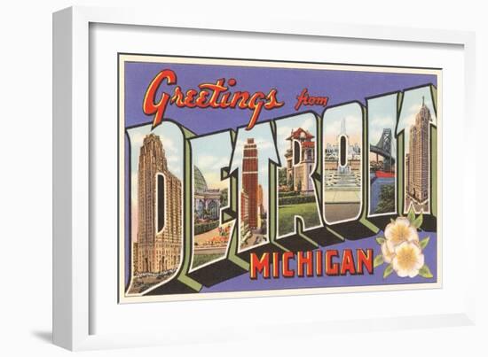 Greetings from Detroit, Michigan-null-Framed Art Print