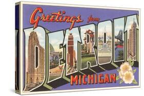 Greetings from Detroit, Michigan-null-Stretched Canvas