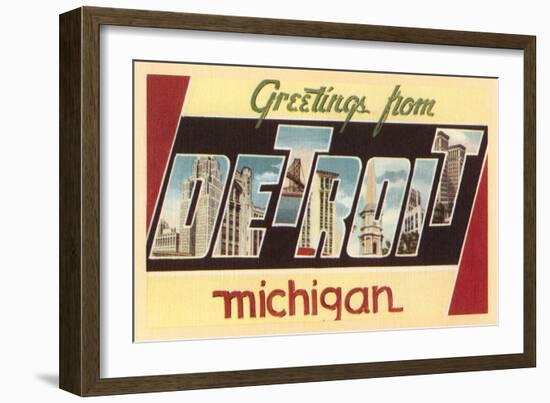 Greetings from Detroit, Michigan-null-Framed Art Print