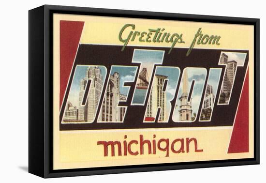 Greetings from Detroit, Michigan-null-Framed Stretched Canvas