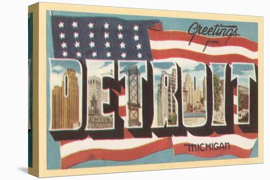 Greetings from Detroit, Michigan-null-Stretched Canvas