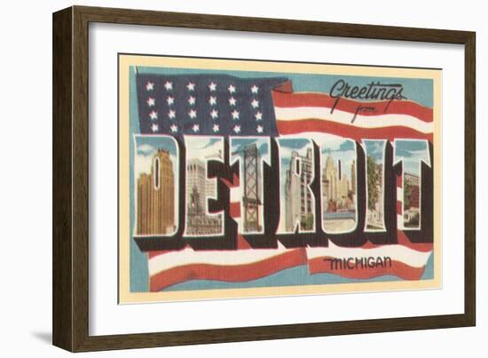 Greetings from Detroit, Michigan-null-Framed Art Print