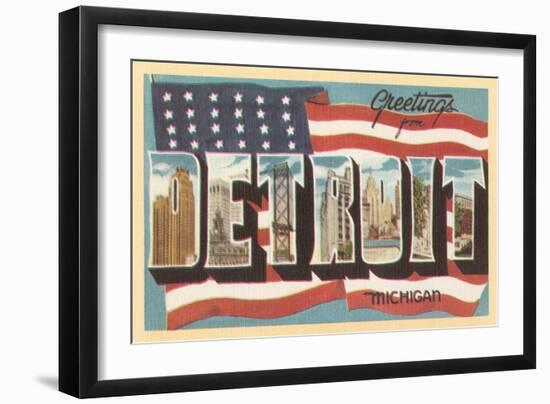 Greetings from Detroit, Michigan-null-Framed Art Print