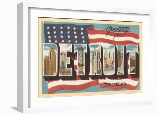 Greetings from Detroit, Michigan-null-Framed Art Print