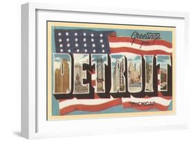 Greetings from Detroit, Michigan-null-Framed Art Print