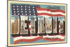 Greetings from Detroit, Michigan-null-Mounted Art Print