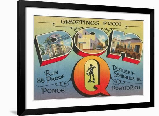 Greetings from Don Q, Ponce, Puerto Rico-null-Framed Art Print