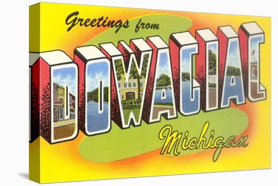 Greetings from Dowagiac, Michigan-null-Stretched Canvas