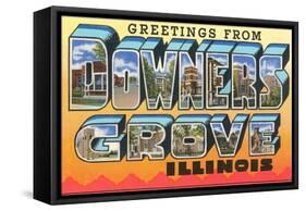 Greetings from Downers Grove, Illinois-null-Framed Stretched Canvas