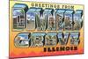 Greetings from Downers Grove, Illinois-null-Mounted Art Print