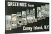 Greetings from Dreamland, Coney Island, New York-null-Stretched Canvas