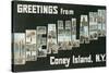 Greetings from Dreamland, Coney Island, New York-null-Stretched Canvas