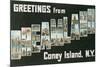 Greetings from Dreamland, Coney Island, New York-null-Mounted Premium Giclee Print