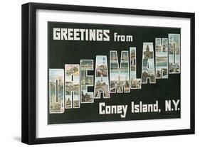 Greetings from Dreamland, Coney Island, New York-null-Framed Art Print