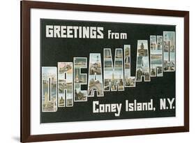 Greetings from Dreamland, Coney Island, New York-null-Framed Art Print