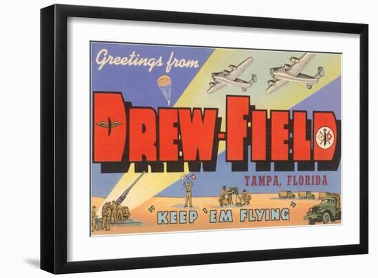 Greetings from Drew Field, Tampa, Florida-null-Framed Art Print