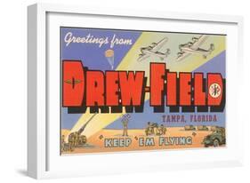 Greetings from Drew Field, Tampa, Florida-null-Framed Art Print