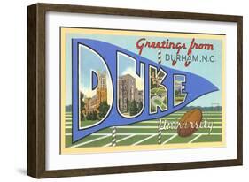 Greetings from Duke University, North Carolina-null-Framed Art Print