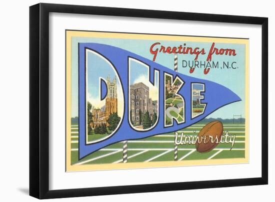 Greetings from Duke University, North Carolina-null-Framed Art Print