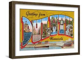 Greetings from Duluth, Minnesota-null-Framed Art Print