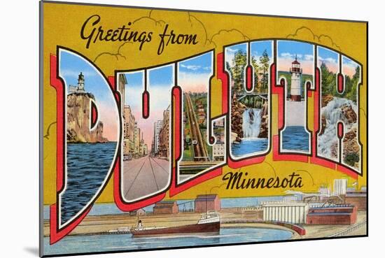 Greetings from Duluth, Minnesota-null-Mounted Art Print
