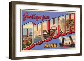 Greetings from Duluth, Minnesota-null-Framed Art Print