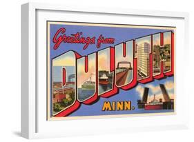 Greetings from Duluth, Minnesota-null-Framed Art Print
