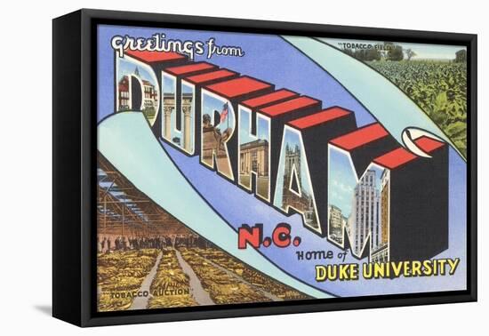 Greetings from Durham, North Carolina-null-Framed Stretched Canvas