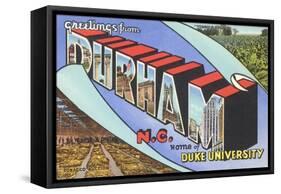 Greetings from Durham, North Carolina-null-Framed Stretched Canvas