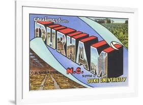 Greetings from Durham, North Carolina-null-Framed Premium Giclee Print