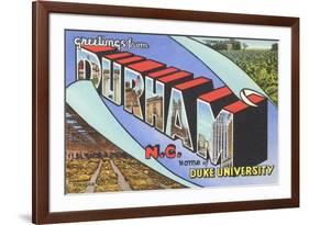 Greetings from Durham, North Carolina-null-Framed Premium Giclee Print