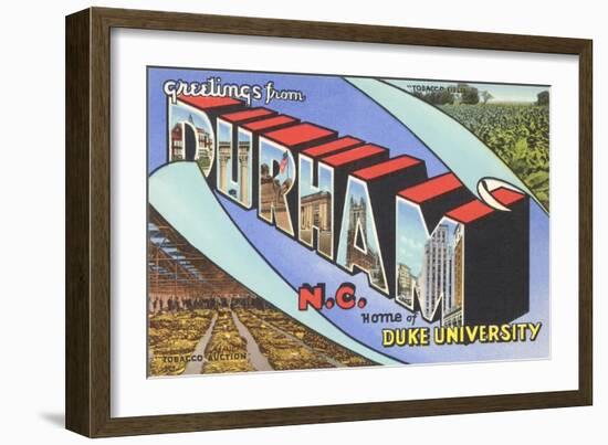 Greetings from Durham, North Carolina-null-Framed Art Print