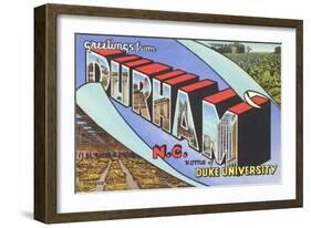 Greetings from Durham, North Carolina-null-Framed Art Print