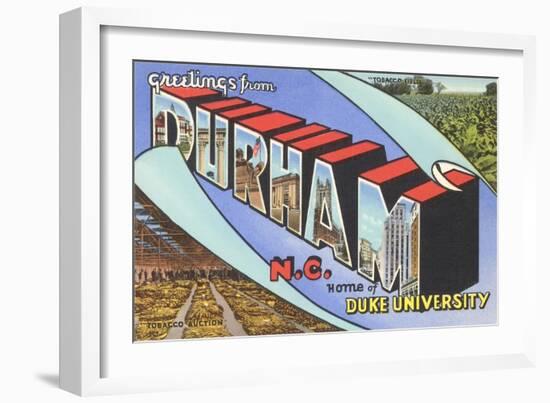 Greetings from Durham, North Carolina-null-Framed Art Print