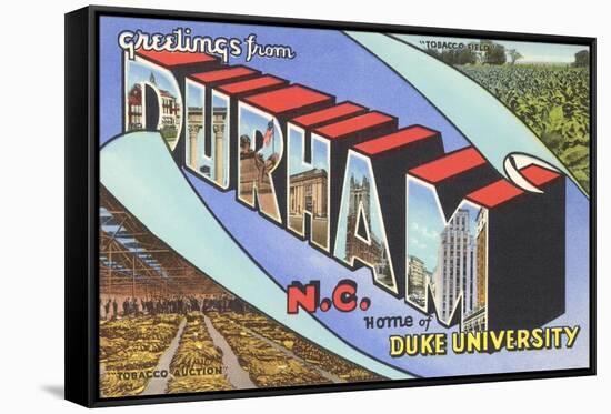 Greetings from Durham, North Carolina-null-Framed Stretched Canvas
