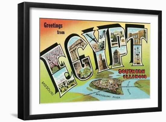 Greetings from Egypt, Illinois-null-Framed Art Print