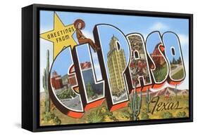 Greetings from El Paso, Texas-null-Framed Stretched Canvas