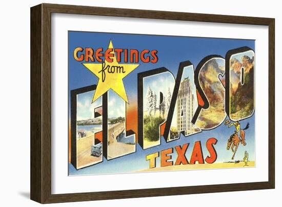 Greetings from El Paso, Texas-null-Framed Art Print