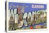 Greetings from Elkhorn, Wisconsin-null-Stretched Canvas