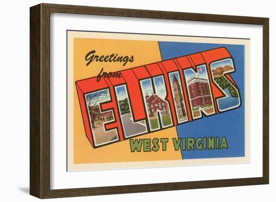 Greetings from Elkins, West Virginia-null-Framed Art Print