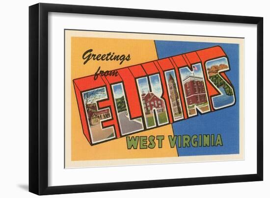 Greetings from Elkins, West Virginia-null-Framed Art Print