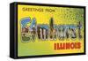 Greetings from Elmhurst, Illinois-null-Framed Stretched Canvas