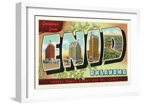 Greetings from Enid, Oklahoma-null-Framed Art Print