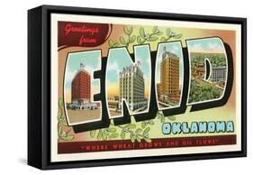 Greetings from Enid, Oklahoma-null-Framed Stretched Canvas