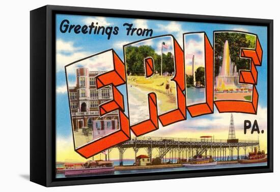 Greetings from Erie, Pennsylvania-null-Framed Stretched Canvas