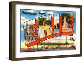 Greetings from Erie, Pennsylvania-null-Framed Art Print