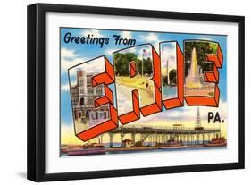 Greetings from Erie, Pennsylvania-null-Framed Art Print