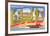 Greetings from Erie, Pennsylvania-null-Framed Premium Giclee Print