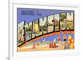 Greetings from Evanston, Illinois-null-Framed Art Print